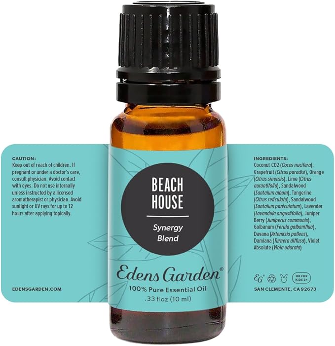 Edens Garden Beach House Essential Oil Blend- 100% Pure Premium Grade, Undiluted, Natural, Therapeutic, Aromatherapy, The Best for Diffusing, Kid Safe, Laundry, Hair 10 ml (.33 fl oz) EdensGarden