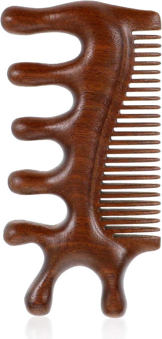 Nogeqi Wooden Scalp Massager, 4 in 1 Wooden Comb, Scalp Massage Comb, Massage Combs for Hair, Face, Eye Neck Body Gua Sha Massage,Scalp Care & Stress Relief Bloomnest