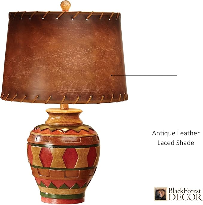 BLACK FOREST DECOR Great Plains Pottery Table Lamp - Southwestern Accent Lighting - Bloomnest