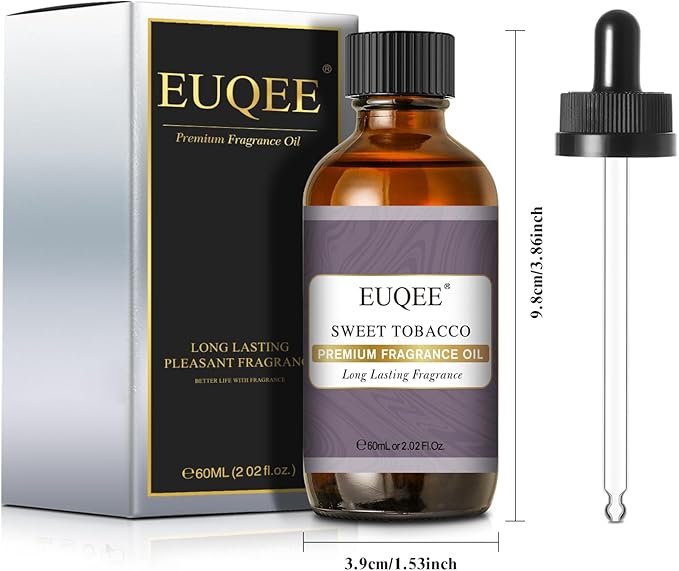 EUQEE Sweet Tobacco Fragrance Oil 2.02 Fl oz Fragrance Essential Oil with Glass Dropper for Diffuser, Aromatherapy, Soap Making (60ml) - Bloomnest