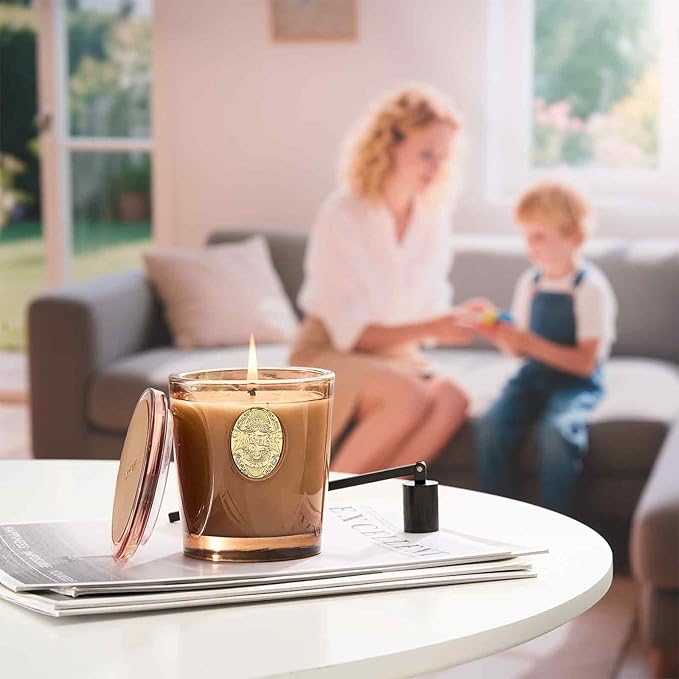 M&SENSE Natural Soy Candle | Hot Cocoa & Brown | 9.2 oz, 50H Burn Time | Luxury Scented Candle for Relaxation, Gifting, Home Décor | Ideal for Bedroom, Office, Party Ambiance - Bloomnest