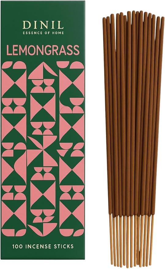 Dinil Lemongrass Incense Sticks – 100 Sticks | Hand-Rolled, Charcoal-Free | Clean Burn, Low Smoke | Aromatic Incense for Meditation, Yoga & Home Fragrance