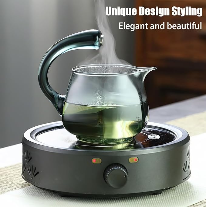 Lazy Kung Fu Glass Magnetic Tea Set, Semi Automatic Drip TeaPot, Heat Resistant Glass Magic Teapot Set, Suitable for home/office Reception Tea Set, Perfect for Holiday Gifts - Bloomnest
