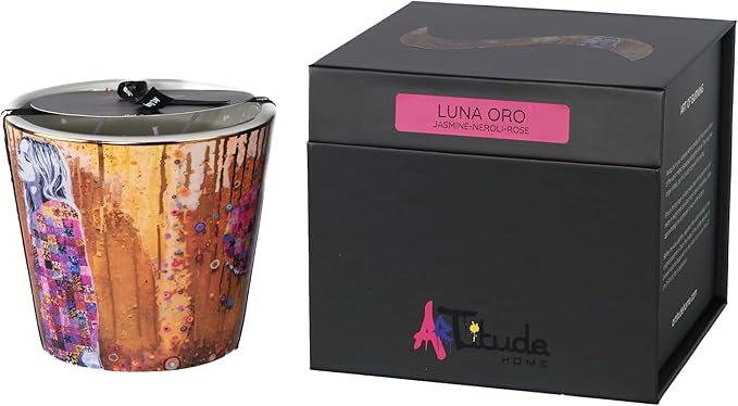 Scented Candle | Eco-Friendly Soy Blend Wax | Luxury Candles | Perfect for Gifting | Perfect for Home Décor | 14oz | 10cm Tall | Approx Burn Time - 80 Hours (Luna Oro, 10cm) - Bloomnest