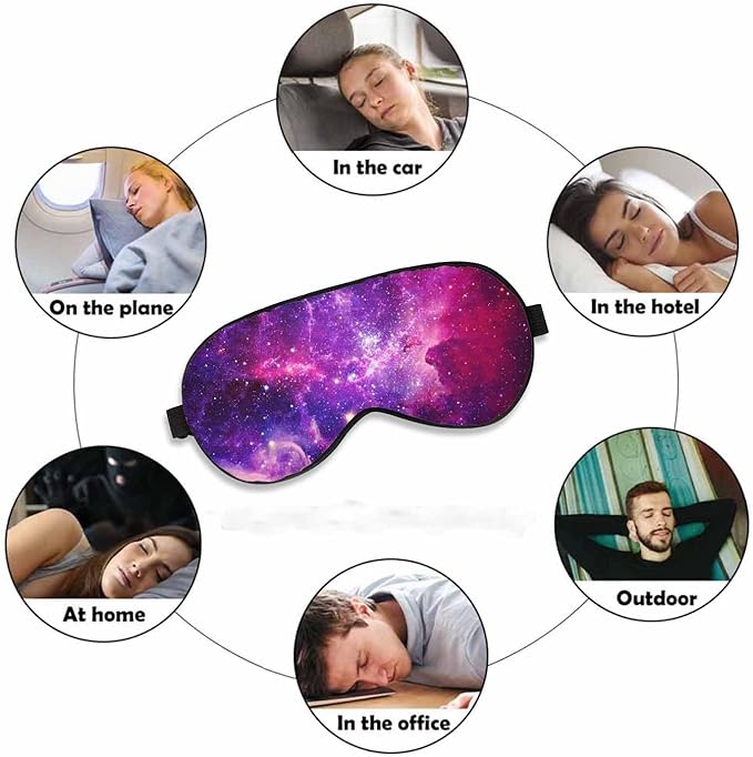 Space Cosmos Sleep Eye Mask Star Nebula Bursting Galaxy Elements Men Women Sleep Mask with Adjustable Strap Eye Cover Eye Shade for Travel, Nap,Meditation - Bloomnest