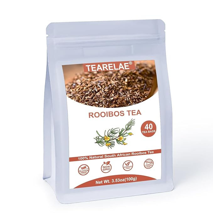 TEARELAE - Rooibos Tea Bags, 40 Count - Premium Natural Rooibos Red Tea - Caffeine-Free Herbal Tea from South Africa - Non-GMO - Perfect for Relaxation & Comfort - Bloomnest