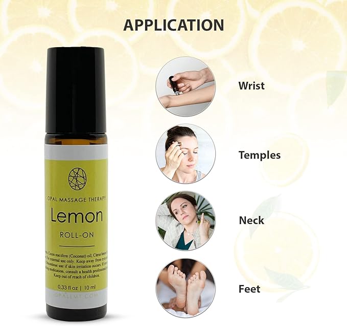 Premium Essential Oil Roll On Opal Massage Therapy (Lemon) - Bloomnest