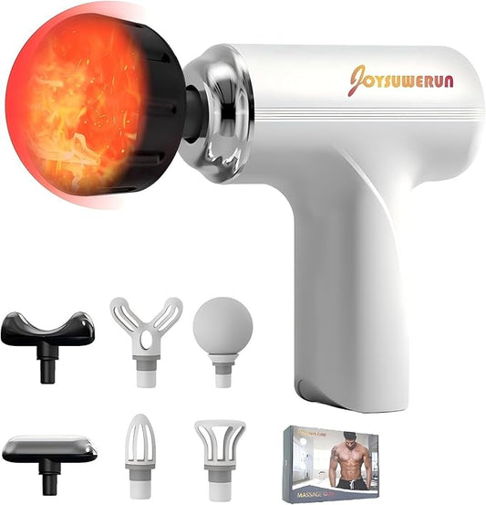 Massage Gun with Heat – Powerful Deep Tissue Massager, Handheld Mini Massage Gun for Full-Body Muscle Relief, Adjustable Speeds for Pain Relief & Recovery, Portable Muscle Massager for Home,Travel, - Bloomnest