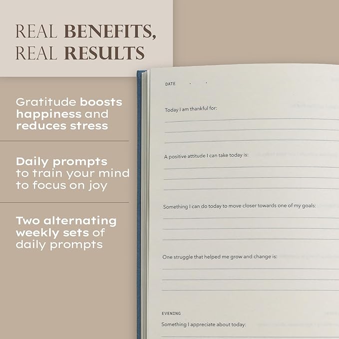 ANECDOTE. Gratitude Journal – The Good Day Journal for Happiness, Mindfulness and Reflection, Feel Happier and Less Stressed, Inspirational Daily Journal for Women & Men - Ocean Blue - Bloomnest