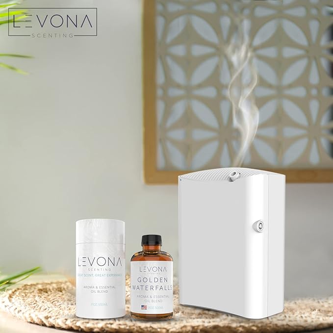 Levona Scent Pure Essential Oils for Diffusers for Home, Hotel & Office - Golden Waterfalls Essential Oils for Diffuser Oil and Humidifiers - Home Luxury Scents - Scented Fragrance Oil Blends - Bloomnest