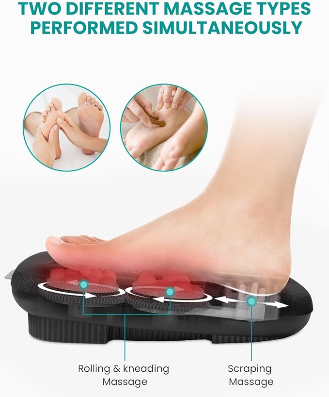 Nekteck Shiatsu Foot Massager with Heat, FSA Eligible Electric Kneading Feet Massage Machine for Plantar Fasciitis Pain Relief, Built-in Infrared Heat Function for Home and Office Relax, HSA Eligible - Bloomnest