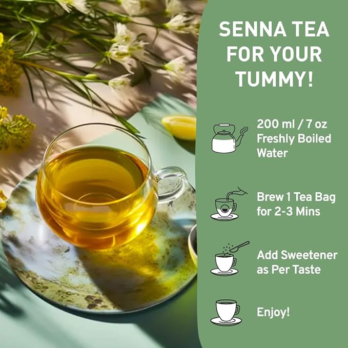 HANDPICK, Senna Tea Bags (50 Count) Non-GMO, Caffeine Free, Senna Leaves- Mild Taste | Premium Round Eco-conscious Tea Bags - Bloomnest