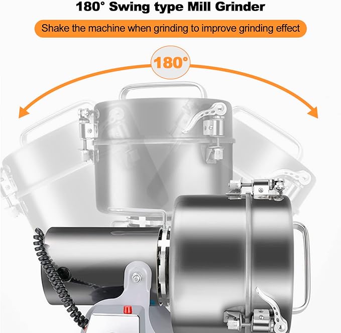 Electric Grain Grinder 800g,Swing Type Grain Mill Grinder 3000W,110V Stainless Steel High-speed Spice Herb Grinder Superfine Machine Dry Cereals Pulverizer Swing Type - Bloomnest