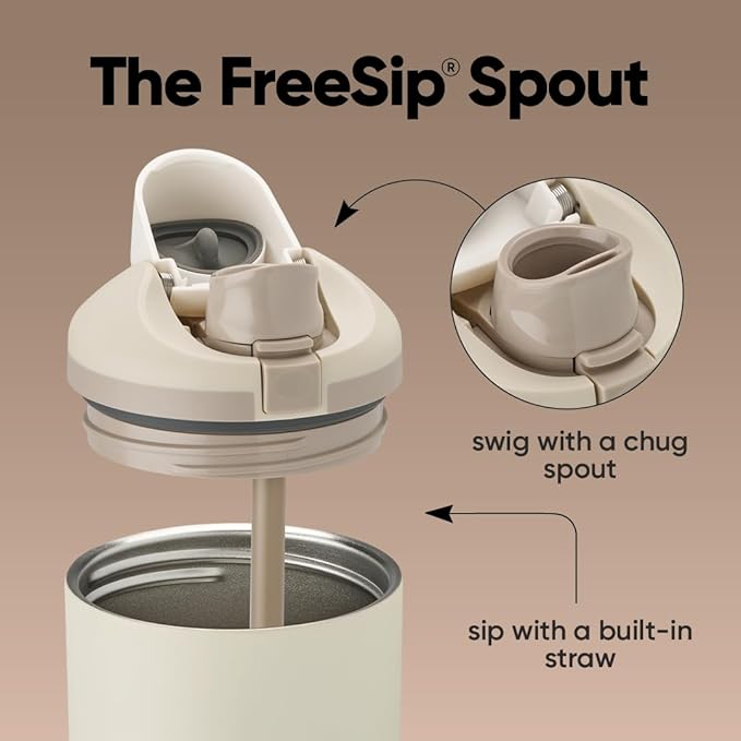 Owala FreeSip Tumbler - Stainless Steel - 40-oz. - Tan (Lightly Toasted) Owala