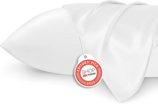 Bedsure King Size Satin Pillowcase Set of 2 - Pure White Silky Pillow Cases for Hair and Skin with Envelope Closure, Similar to Silk Pillow Cases, Gifts for Women Men, 20x36 Inches, 2pcs - Bloomnest