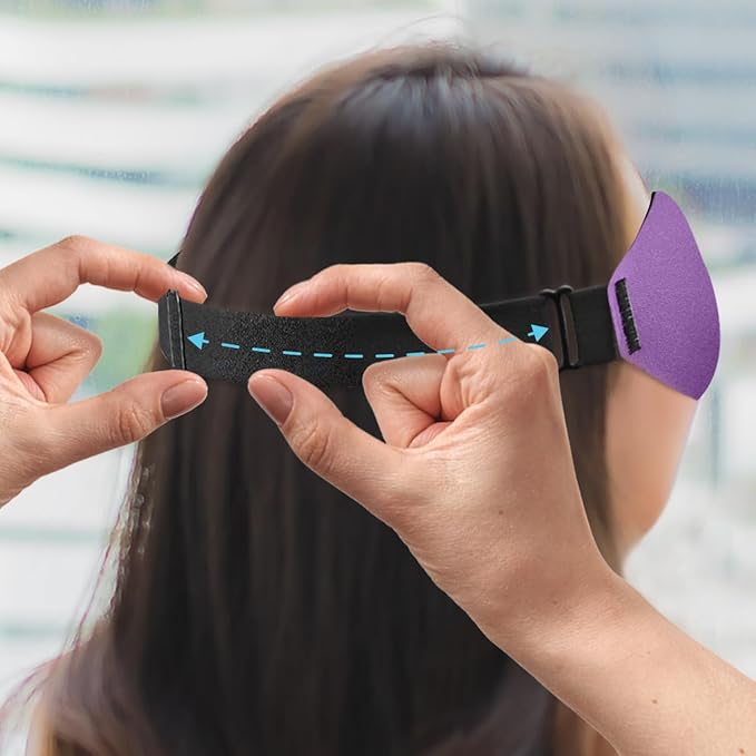 DTS Eye Masks for Side Sleepers Men Women Zero Eye Pressure 3D Cups Complete Light Blocking Night Blindfold with Adjustable Strap Shade Cover Sleeping Mask for Travel Nap Work Home (Purple) - Bloomnest