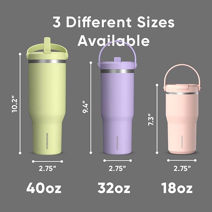 Hydrapeak Nomad 32 oz Tumbler with Handle and Straw Lid, Leakproof, Double Insulated, 32oz Cup, Stainless Steel | Black - Bloomnest
