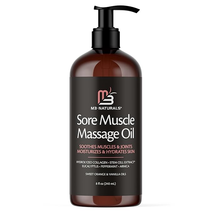 M3 Naturals Arnica Sore Muscle Massage Oil with Collagen, Stem Cells, and Menthol, Anti-Cellulite Therapy for Full Body, Fast-Absorbing Multipurpose Treatment - Bloomnest