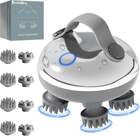 ScalpHero Smart Scalp Massager 2.0, Portable Heated Head with 128 Massage Nodes, Scalp Hero Electric Head Massager for Stress Relief, Deeply Clean Scalp Soothes Nerves & Promotes Hair Growth Bloomnest