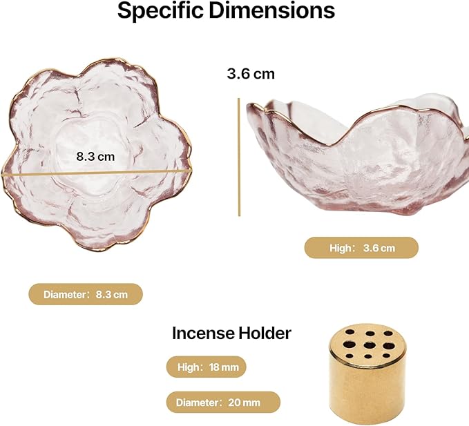 Incense Holder for Sticks,Handmade Ash Catcher Glass Bowl with 9 Holes Incense Holder for Home Décor, Meditation, Yoga,SPA Decor,Easily Grab All Incense Ash - Bloomnest