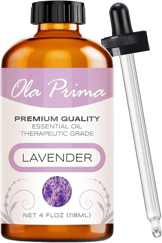 Ola Prima 4 oz Lavender Essential Oil for Diffuser, Soap, Candle Making, and Aromatherapy - Bloomnest