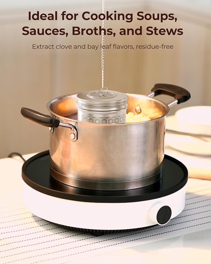 2 Pack Reinmoson Extra Large Tea Infuser for Loose Tea & Spice Infuser for Cooking, Extra Fine Mesh Large Tea Strainers for Loose Tea, 304 Stainless Steel Loose Leaf Tea Steeper