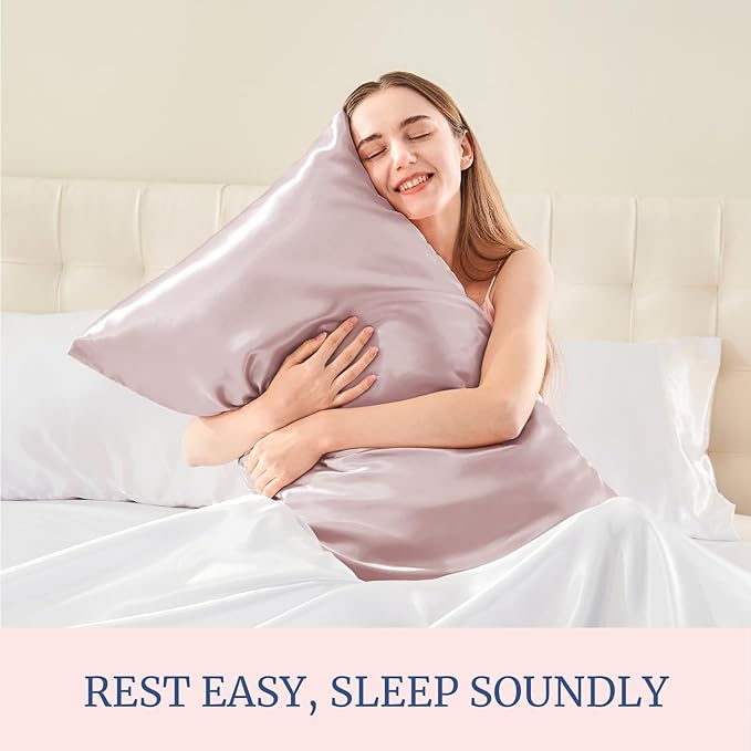 BEDELITE Satin Pillowcase for Hair and Skin, Super Soft Similar to Silk Pillow Cases 4 Pack with Envelope Closure, Cooling Pillowcases for Women Men (20"x36" King Size, Lotus Pink) - Bloomnest