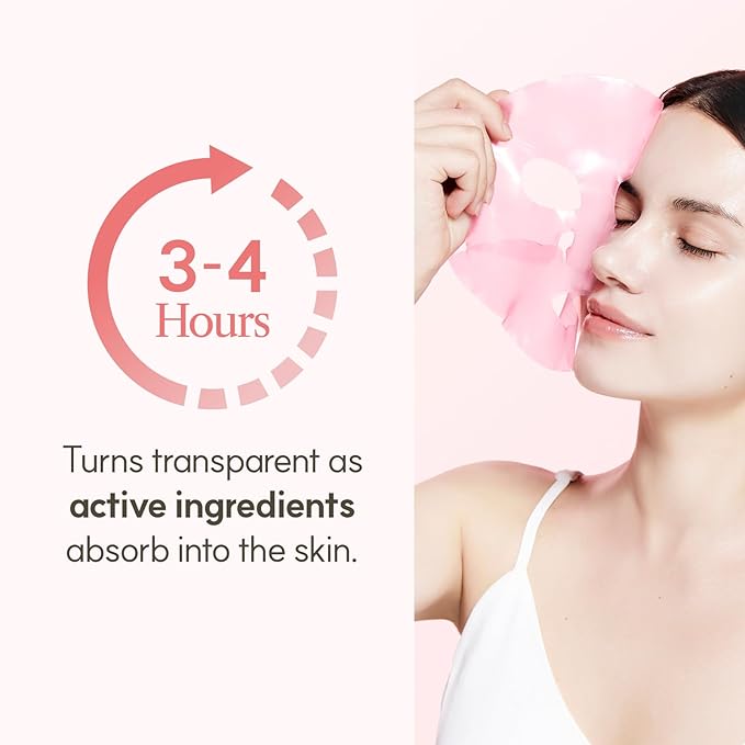 The Face Shop Rose PDRN Pink Collagen Face Mask, Korean Glass Skin Essential, Hyaluronic Acid for Moisturizing & Skin Elasticity, Firming, 4EA - Bloomnest