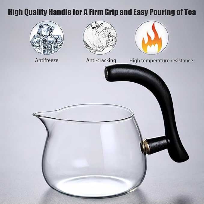 Glass Semi Automatic Tea Set，Lazy Kungfu Drip TeaPot, Magnetic Water Diversion Rotating Cover Bowl Semi-Automatic Glass Teapot，Heat Resistant Kungfu Tea Set Perfect of Holiday Gifts - Bloomnest