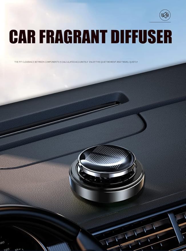 Solar Energy Powered Car Air Freshener with 3 Essential Oil, Rotating Aromatherapy Car Diffuser Perfume Scent Fragrance Air Purifier for Home Office Car Decorations Personalized Gifts for Men Women - Bloomnest