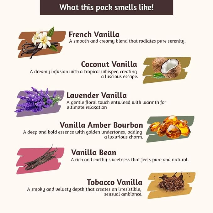 Folkulture Incense Sticks with Holder for Gift | Set of 6 (120 Fall Insence-Stick) | Organic Fall Scents with 45 Mins Burn Time | Vanilla Incense-Set | Lavender Incienso | Non Toxic Inscents-Sticks