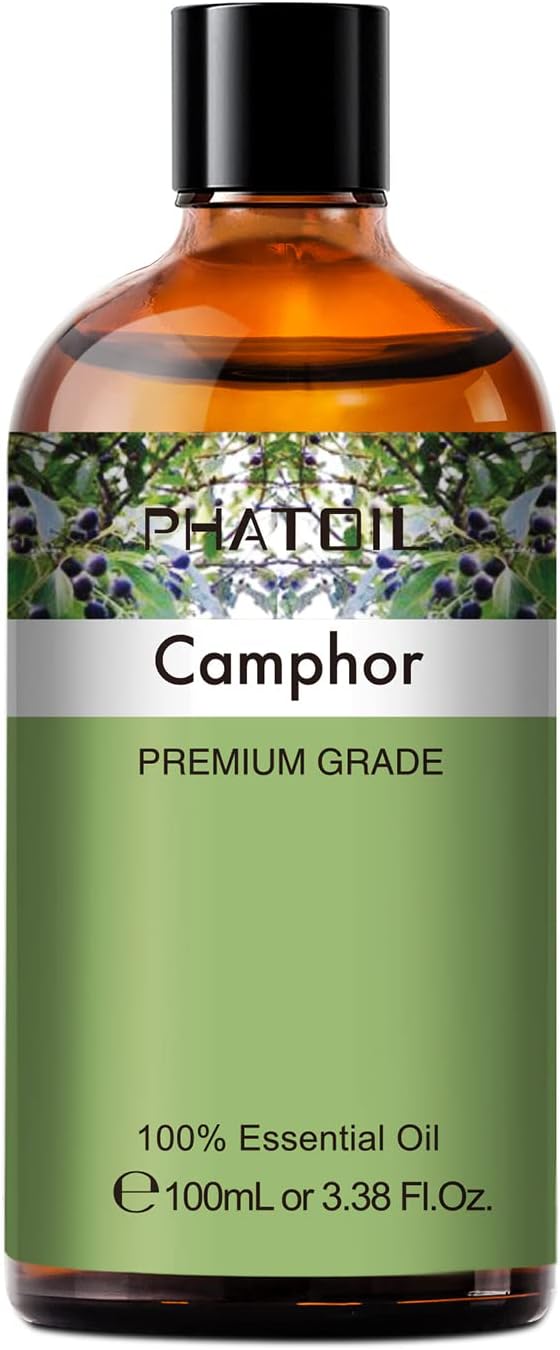 Camphor 3.38fl.oz Essential Oil, PHATOIL Aromatherapy Essential Oils for Diffuser, Humidifier, Perfect for DIY Soap, Candle, Bath Bombs Making(100ml) - Bloomnest