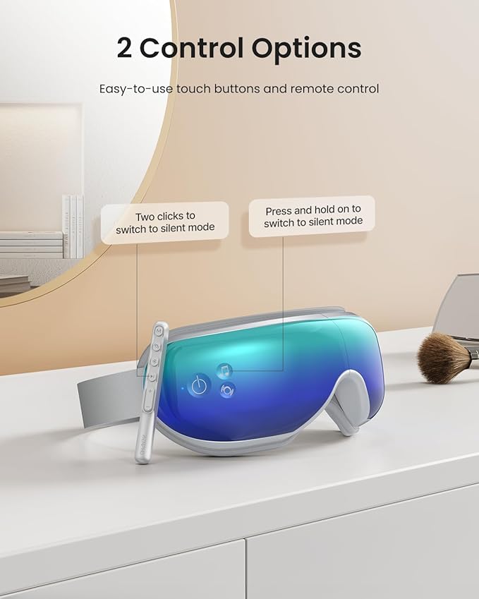 RENPHO Eyeris 1 Eye Massager with Remote, Birthday Valentines Day Gifts for Women Men, Sleep Mask with Heat Compression, Headache Massager for Strain Migraine Relief Stye Eye RENPHO