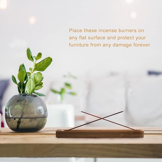HOSSIAN Incense Holders-Bamboo Incense Holder for Sticks-Ash Catcher Wooden Handmade Gift 11 inches - Bloomnest