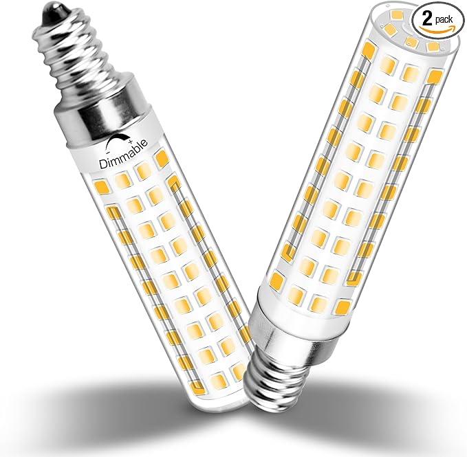 E12 Dimmable 100w Led Corn Light Bulb,3000K Warm White,AC120V 10W 1100 Lumen T4 LED Chandelier Light Bulbs for Ceiling Fan Pendant Lighting Salt Lamp,2 Pack - Bloomnest