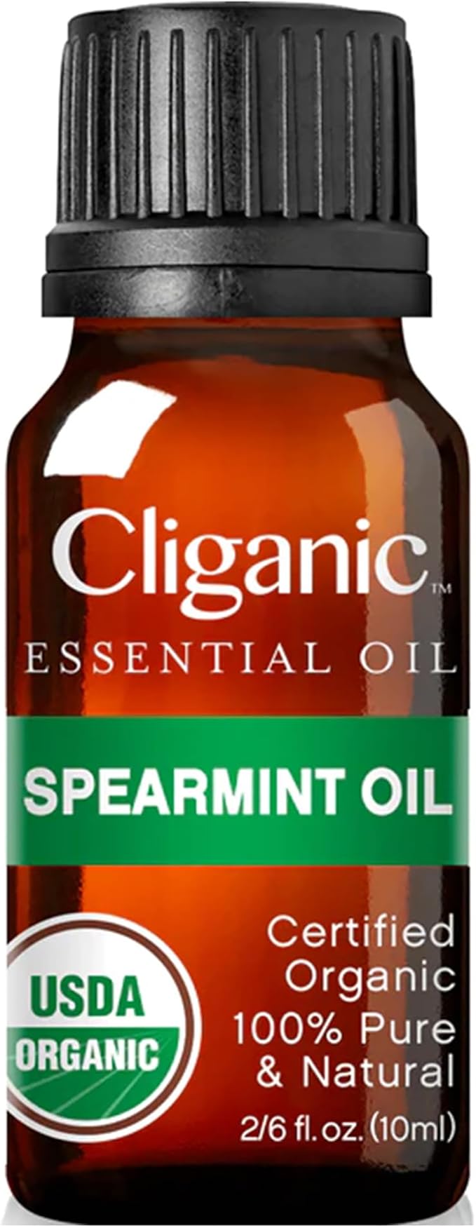 Cliganic USDA Organic Spearmint Essential Oil, 100% Pure Natural Undiluted, for Aromatherapy (10ml) | Non-GMO Verified (Packaging May Vary) Cliganic