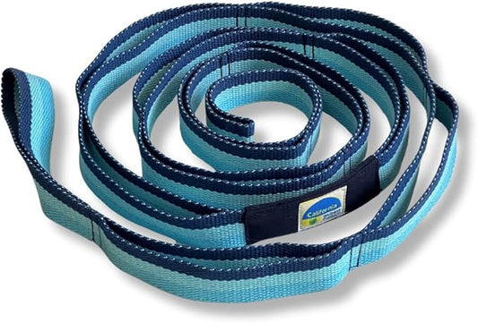California Yoga Strap | Yoga Belt with Loops | 12 Multi Loop & Non-Elastic | Stretching Strap | Gym Workout & Exercise Bands | Physical Therapy | Improves Sitting Posture for Women & Men - Bloomnest
