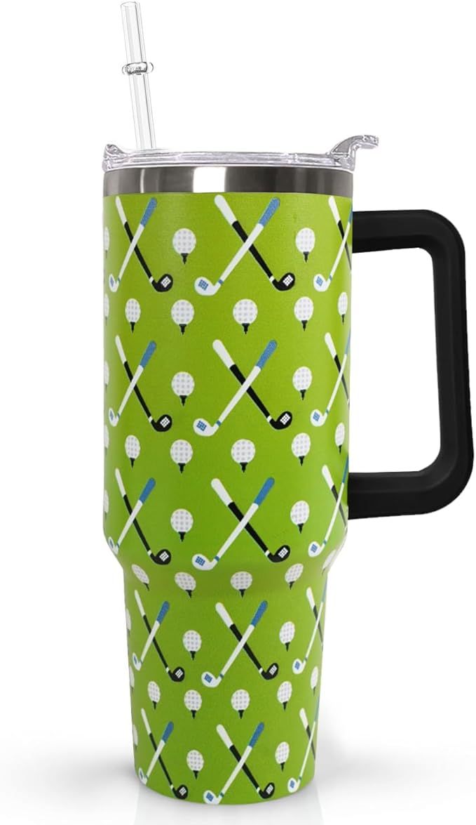Ceovfoi 40 oz Golf Coffee Mug Cup Vacuum Insulated Travel Tumbler with Handle Lid and Straw,Golf Coach Gifts,Accessories Stuff - Bloomnest