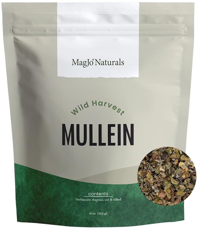 MagJo Naturals, Mullein Leaf (16 oz) Cut and Sifted, Wild-Crafted, gordolobo tea, leaves, Verbascum - Bloomnest