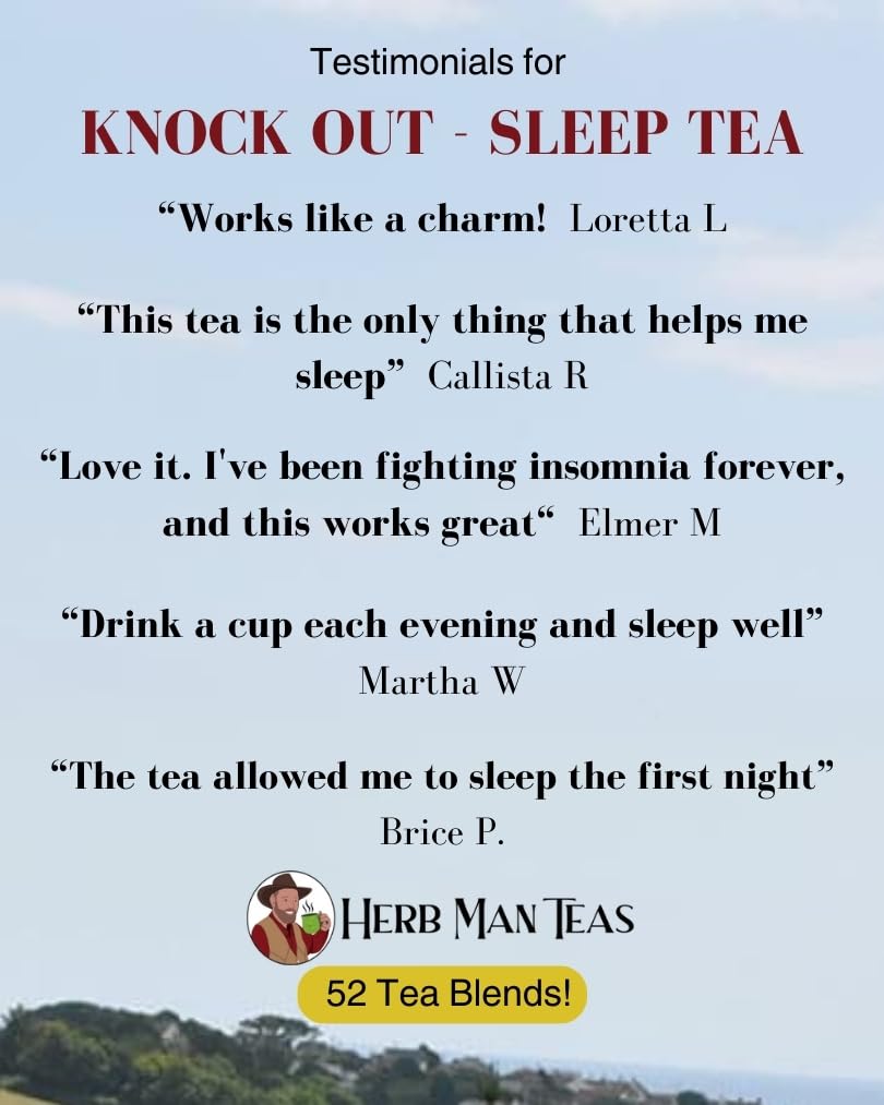 SLEEPING TEA - Knock-out blend with Valerian Root plus California Poppy and Hops for deep relaxation by master herbalist Khabir - Organic, non GMO, No additives
