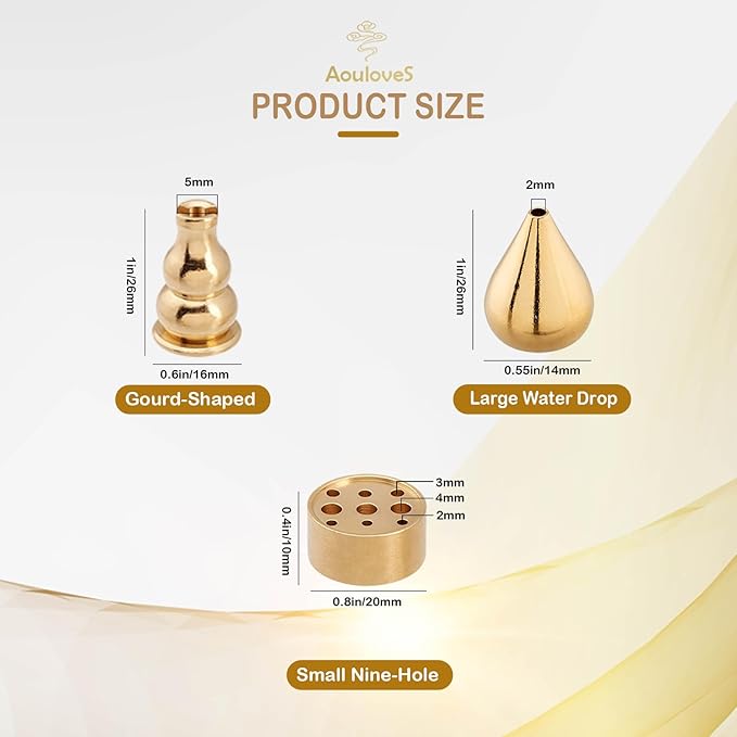 5 in 1 Incense Burner,Upgrade 5.5 Inch Brass Incense Holder for Incense Sticks/Coil Incense Cones, Brass Ash Catcher for Meditation Yoga Roomr,Home Fragrance Decoration