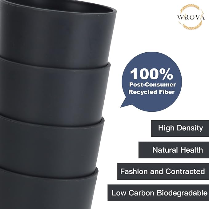 Wheat Straw Cups 8 PCS Good Alternative to Plastic Reusable Cups 20 oz Unbreakable Drinking Cup Reusable Dishwasher Safe Water Plastic Glasses Deep Gray - Bloomnest