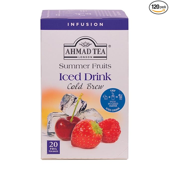 Ahmad Tea Herbal Tea, Cold Brew Summer Fruits Teabags, Iced Tea, 20 ct (Pack of 6) - Decaffeinated - Bloomnest