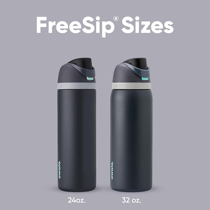 Owala FreeSip Insulated Stainless Steel Water Bottle with Straw for Sports and Travel, BPA-Free, 24oz, Foggy Tide Owala