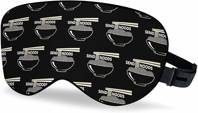 Ramen Sleep Eye Mask Noodle Restaurant Logo Men Women Sleep Mask with Adjustable Strap Eye Cover Eye Shade for Travel, Nap,Meditation - Bloomnest