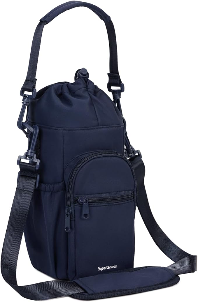 sportsnew Water Bottle Holder with Strap 32oz 40oz Insulated Water Bottle Carrier Sling Bag with Phone Pocket Crossbody sportsnew
