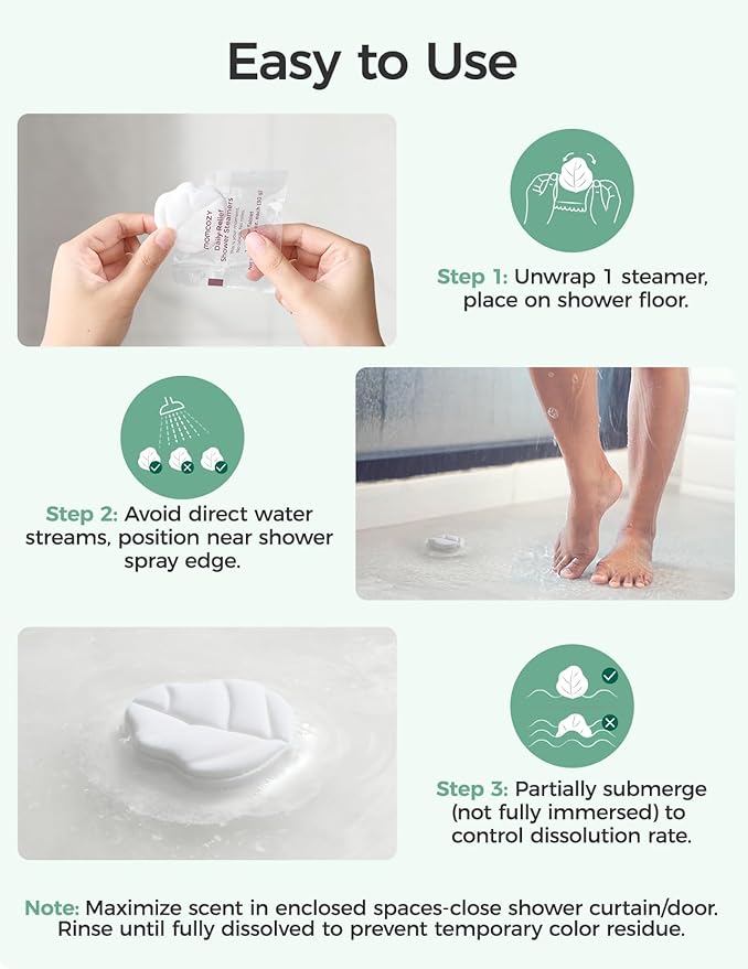 Momcozy 14 Pack Shower Steamers Spa Gifts - Eucalyptus Leaf Shape, with Natural Peppermint & Eucalyptus Essential Oil for Relaxation, Long-Lasting, Thoughtful Birthday and Holiday Gifts for Her/Him - Bloomnest