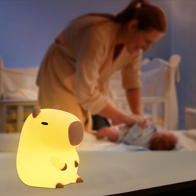 YuanDian Capybara Night Light - Adorable Silicone Lamp for Kids, Babies, Adults | Cute Capybara Gift, Nursery Bedroom Decor - Bloomnest