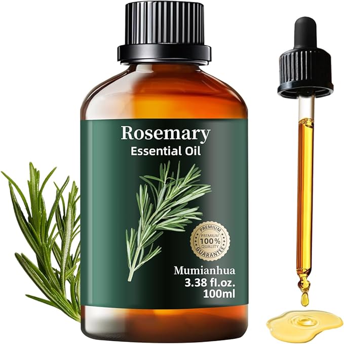 Rosemary Essential Oil Pure Mumianhua Natural Rosemary Oil for Diffuser, Aromatherapy, Cleansing, Scalp,Hair, Skin, Soap Making 3.38 Fl Oz - Bloomnest