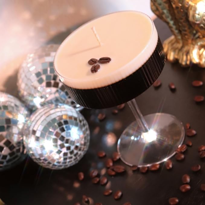 Espresso Martini Candle, 50+ Hour Long-Lasting Burn Handcrafted Decorative Candles for Home Scented, Coffee Bar Accessories & Decor, Birthday Candle Martini Party Decorations - Bloomnest